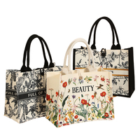 Bolsa de Compras Tote de Lona de Algodón Reciclado de Gran Tamaño y Alta Resistencia con Logo Personalizado Impreso por Sublimación a Todo Color y Ecológica
