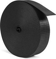 Sangle en polyester/nylon écologique de 50 mm, noire, tissée sergé, à rayures marguerites, zèbre, dégradé, léopard et pois, pour sacs à dos - Vente en gros