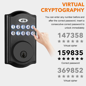 Điện <span class=keywords><strong>deadbolt</strong></span> khóa nhà cung cấp bàn phím Keyless kỹ thuật số cửa trước khóa không thấm nước hợp kim nhôm thông minh <span class=keywords><strong>deadbolt</strong></span> ổ khóa - Product Image 3
