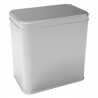 Boîte en métal rectangulaire Kontensan L822 de 3 L pour le stockage du thé, du café et des boissons chaudes, dimensions 103x166x197 mm, fabriquée en Turquie