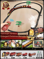 Idée cadeau de Noël : Train électrique rétro à piles avec musique classique, modèle de train simulé pour enfants, en plastique ABS