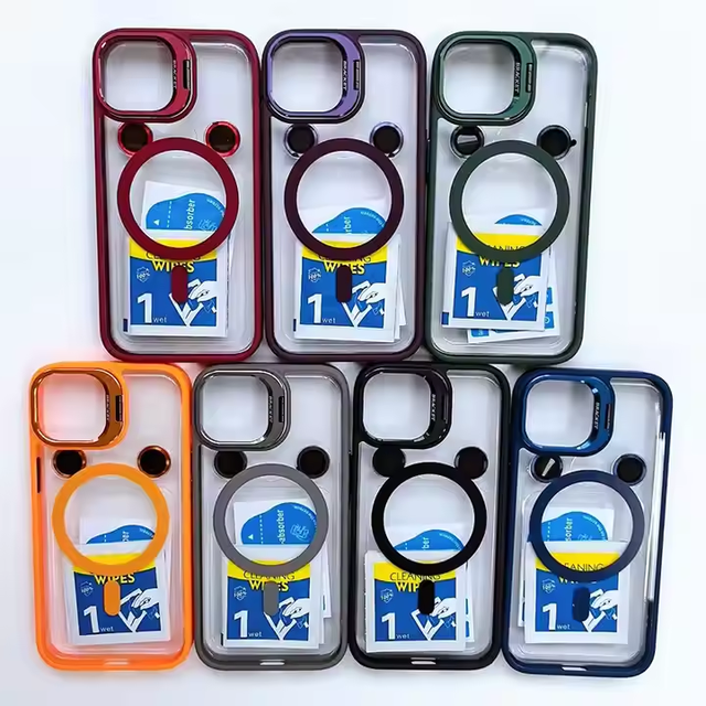 Camera Lens Protector Protective Magnetic Phone Case for iphone 16 Pro Max 15 14 Cell Phone Cases with Folding Kickstand