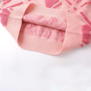 Pull en tricot jacquard rose à motif cœur pour femme Dalang, col rond, coupe ample, pull chaud d'hiver, anti-boulochage, manches longues - Product Image 4