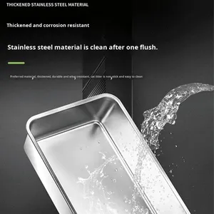 Lettiera per Gatti Extra Large Rettangolare con Cassetto, Completamente Chiusa, Deodorante, Rialzata, Facile da Pulire, in Metallo e Plastica, Per Tutte le Stagioni - Product Image 4