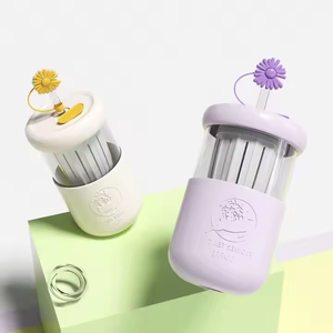 High-Temperature Resistant Tea Separation Coffee <b>Cups</b> with Straw <b>Cold</b> Hot Water Beverage Mugs With Silicone Insulation Cover - Product Image 2