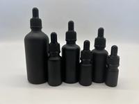 Flacons en verre avec pipette compte-gouttes en silicone noir mat, en caoutchouc nitrile, en verre, 5 ml, 10 ml, 15 ml, 30 ml, 60 ml, 120 ml