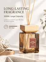 Diffuseur de parfum d'ambiance de luxe 500 ml avec couvercle en bois, diffuseur d'arômes longue durée pour la décoration de la chambre et du salon