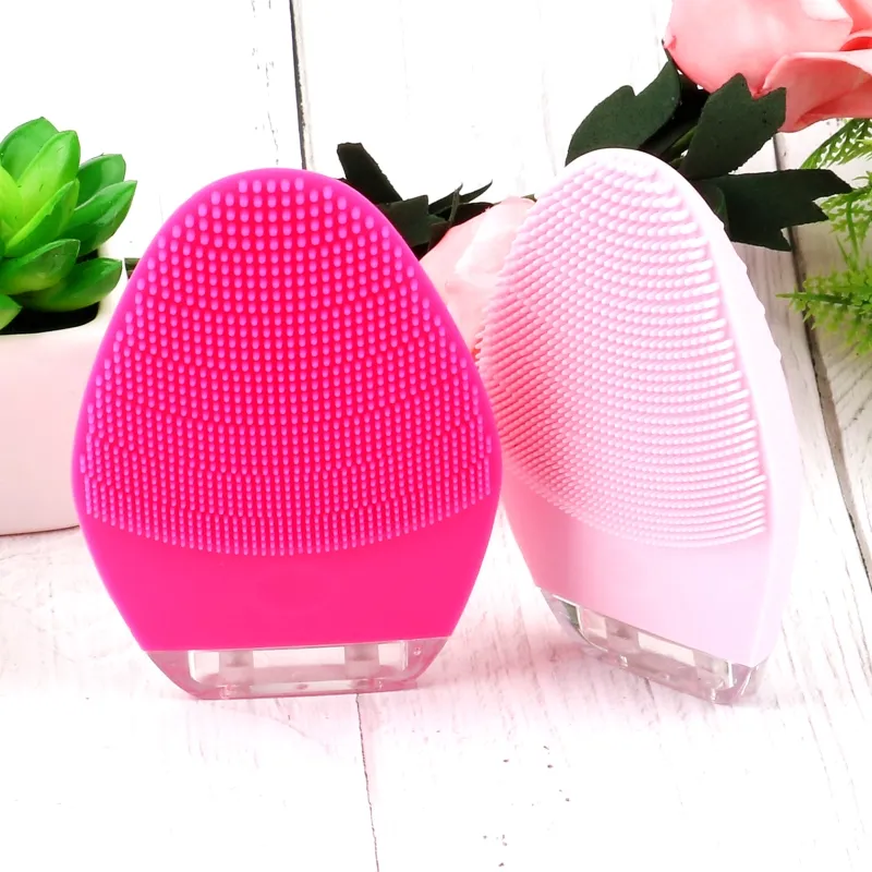 Silicone Electric Facial Cleansing Brush Face Cleaning Spa Massage Scrubber Massager Face & Body Brush