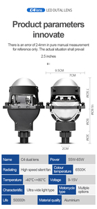 <span class=keywords><strong>C4</strong></span> 2.5 pollici 65W 6500K faro auto ad alta potenza 12V lenti Bi Led lampadine per auto H4 H7 9005 9006 lampadine Led - Product Image 6