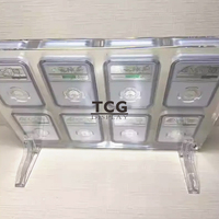 Étui de présentation en acrylique pour pièces de monnaie classées TCG personnalisées à 8 emplacements, support pour pièces de monnaie classées NGC PCGS avec aimant puissant