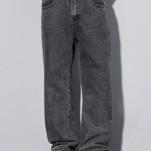 Pantalones Vaqueros de Mezclilla Rectos y Acampanados Personalizados para Hombre, Diseño Holgado, Desgastado, Color Claro Lavado para Otoño - Product Image 3