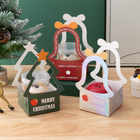 Boîte d'emballage pour gâteaux et bonbons de Noël tendance, en carton blanc rouge-vert, pour la veille de Noël