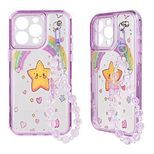 2025 phong cách mới nhà máy bán buôn TPU + PC 3-in-1 rõ ràng Typography kim cương điện thoại di động Trường hợp với vòng đeo tay fundas Bìa trường hợp - Product Image 5