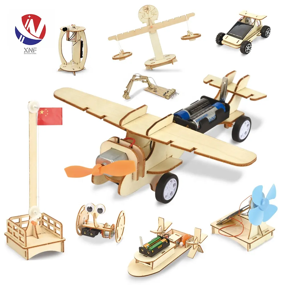 New DIY School Educational Steam STEM Toys Wooden Science & Engineering toys Puzzle science kit robot toys for kids