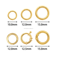 Vente en gros de fermoirs à ressort ronds en or massif 14 carats pour la fabrication de colliers et de bijoux