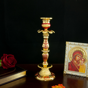 HT Lámpara de Vigilia Ortodoxa, Portavelas Chapado en Oro, Iglesia de Oración de Jesús, Candelabro de Mesa PARA EL Hogar con Taza de Vidrio de Aceite, Ritual Religioso - Product Image 6