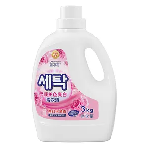 3KG personalizar logotipo personalizado lavandería líquido ropa máquina lavado líquido perfume de larga duración detergente