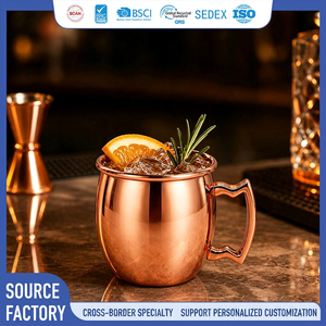 Verre à shot en cuivre 2 oz avec poignée, écologique, style américain, pour bière, fête, cocktail - Product Image 3