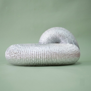 Conducto de Aire Flexible Gris Aluminio Sin Aislamiento para Ventilación, Extracción de Baños e Instalación de Sistemas HVAC - Product Image 1