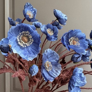 S586 Nuovo Design Autunnale, Fiori <span class=keywords><strong>di</strong></span> Papavero in Seta con Stelo Flessibile, Papavero Artificiale Realistico per Decorazioni Matrimoniali e Domestiche - Product Image 6