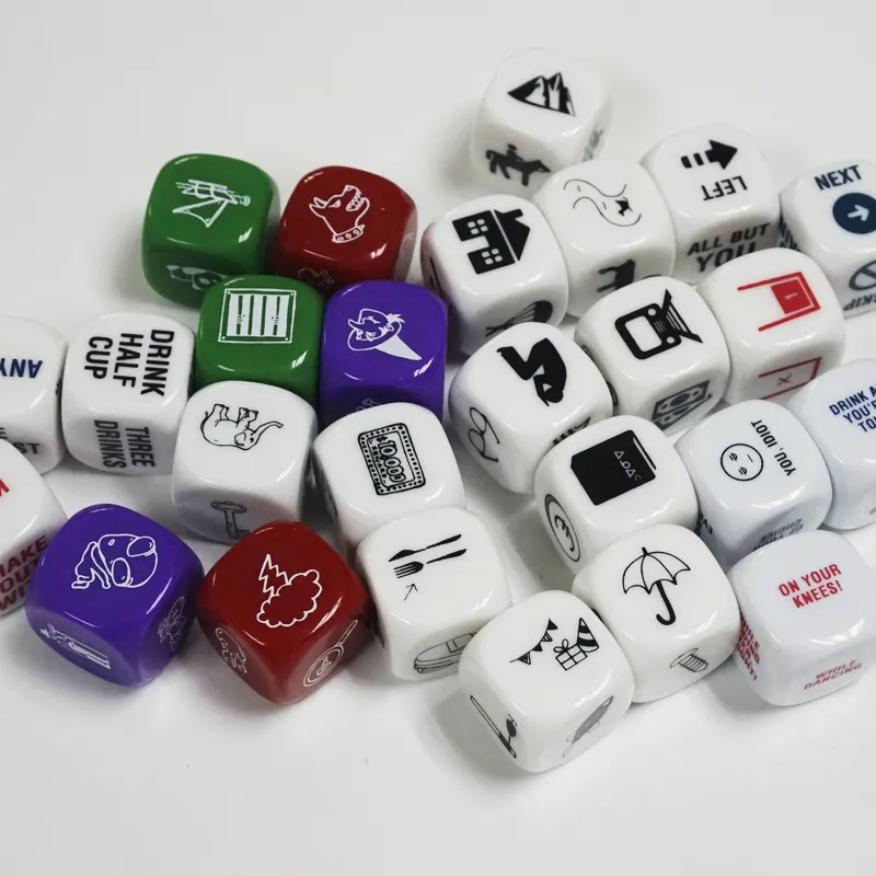 Small batch custom advertising dice 16mm 18MM 20MM 25MM DIE 6 side printing carved dice white cube promotion small gift