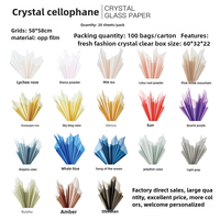 Rouleau de papier d'emballage en cellophane transparent en cristal pour bouquets de papier d'emballage de fleurs
