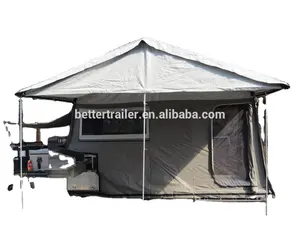 Remolque de camping 4x4 todoterreno en forma de lágrima suelo duro plegable trasero