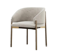 Chaise de salle à manger en tissu velours de luxe nordique moderne avec dossier confortable et design léger pour la maison, le bar, la cuisine, la salle à manger
