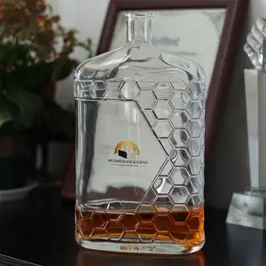 Factory Price Empty Glass Flask Bottles Whiskey Whisky Gin Vodka Tequila Rum Bottle for Sale