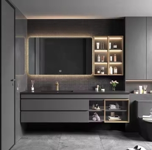Lavabo de Cerámica de Lujo en Encimera de Piedra Sinterizada, Mueble de Baño con Lavabo - Product Image 3