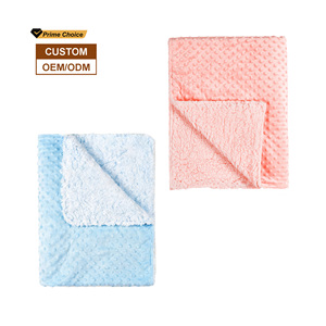 Wholesale Premium Personalized Super Soft Fleece Plush Swaddle Cover Baby Sherpa Dot Blanket for Newborn Baby Winter - Product Image 1