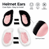 Accessoires mignons pour casque en peluche longue avec oreilles de lapin, décoration de casque amovible à bande auto-agrippante pour casque de vélo pour filles