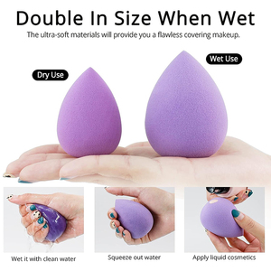 Bán Buôn Tùy Chỉnh Cao Su Miễn Phí Vẻ Đẹp Miếng Bọt Biển Ướt Và Khô Mềm Vẻ Đẹp Trứng Đa-Màu Sắc Trang Điểm Máy Xay Sinh Tố Miếng Bọt Biển - Product Image 2