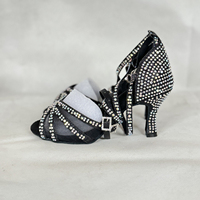 Chaussures de danse latine pour femmes à prix d'usine, avec strass, pour la salle de bal, la salsa, les mariages, talons hauts, semelle souple
