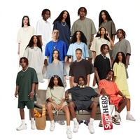 Kaos Pria BE Musim Panas 2025 Gaya Amerika, Bahan Tebal Polos, Longgar, Bernapas, Tahan Aus, Kerah O, 100% Katun, Kasual