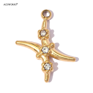 จี้รูปกลุ่มดาว CZ |   จี้สแตนเลสสตีลชุบทอง 18K PVD ประดับเพชรซิคอน สำหรับเด็ก 男女  ขายส่งจำนวนมาก |   กันน้ำ - Product Image 6
