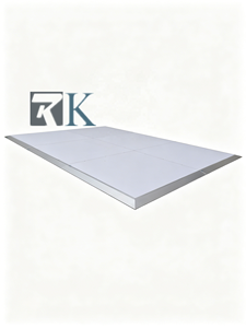 Plancher de danse portable pour fêtes, mariages et événements avec plateforme blanche et bordure en aluminium - Product Image 2