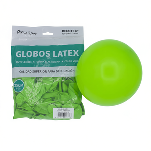 Globos de Látex Party Love de 25 cm, Color Verde Pistacho, Redondos, Duraderos, Artículos Decorativos para Fiestas - Product Image 3