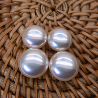 Perles synthétiques blanches en ABS à dos plat, perles en vrac à facettes pour décoration DIY, vente en gros, demi-perles rondes