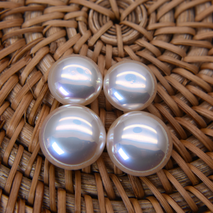 Perles synthétiques ABS blanches en forme de cabochon à dos plat, perles plates à dos plat, perles en vrac pour la décoration DIY, vente en gros, demi-perles rondes - Product Image 3