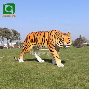 Estatua Popular de tigre de fibra de vidrio, estatua de <span class=keywords><strong>Animal</strong></span> de resina de tamaño real - Product Image 1