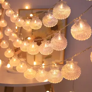 6M 40LED Sea series light string nautical theme Seahorse conch shell string light Starfish net room decoration colorful lights