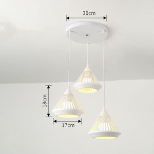 Minimalista moderno único haed três cabeças oco lustre moda ferro arte pingente inimigo luz restaurante - Product Image 6