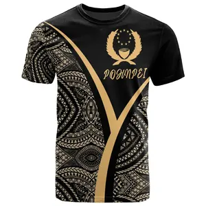 High Quality Wholesale Quick Dry Casual Mens t shirts Branded Polynesian Sublimation Micronesia Pohnpei Plain Blank Tee Shirt