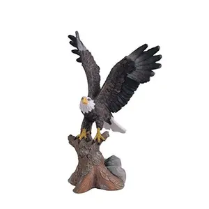 Estatua de águila en miniatura, escultura de resina blanca
