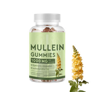OEM/ODM/OBM estratto di foglie di verbasco supporto immunitario per la pulizia dei polmoni respiratori con quercetina Ashwagandha estratto di Mullein Gummies - Product Image 1