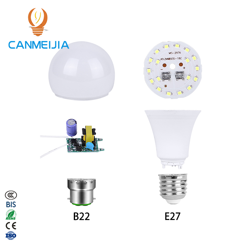 3W 5W 7W 9W 12W 15W 18W E27 B22 הנורה/led הנורה חילוף חלקי/led הנורה נהג, led הנורה הרכבה, הגלם חומר