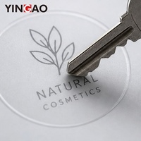 Étiquette personnalisée en rouleau pour emballage, autocollant rond blanc minimaliste en vinyle étanche pour pots cosmétiques, boîtes cadeaux, autocollants avec logo personnalisé