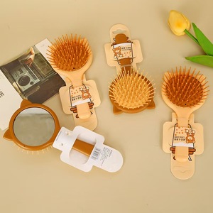 Cushion <b>Comb</b> With Mirror Large Size Plastic Travel Use For Hair Styling - Product Image 2