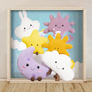 Kustom boneka langit mainan simulasi matahari bulan awan bintang lembut bayi kasur dekorasi rumah bantal dengan isian kapas PP - Product Image 3